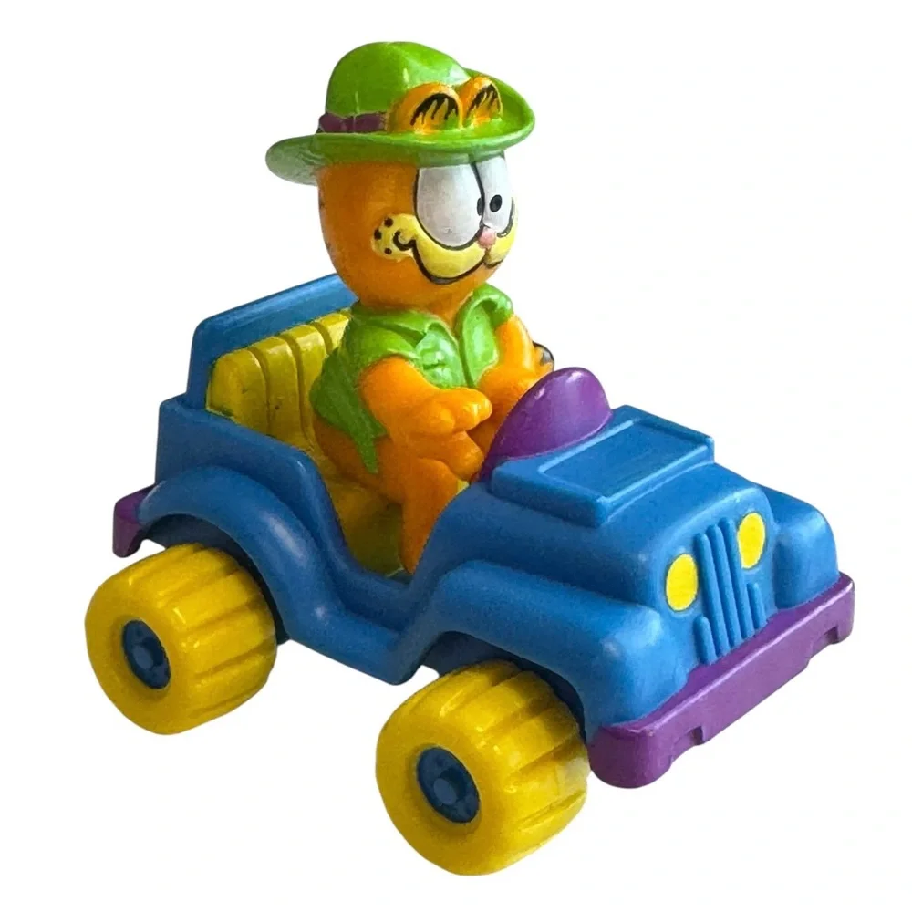 Vintage 1980's McDonalds Garfield Odie on Scooters Safari Jeep Happy Meal Toys